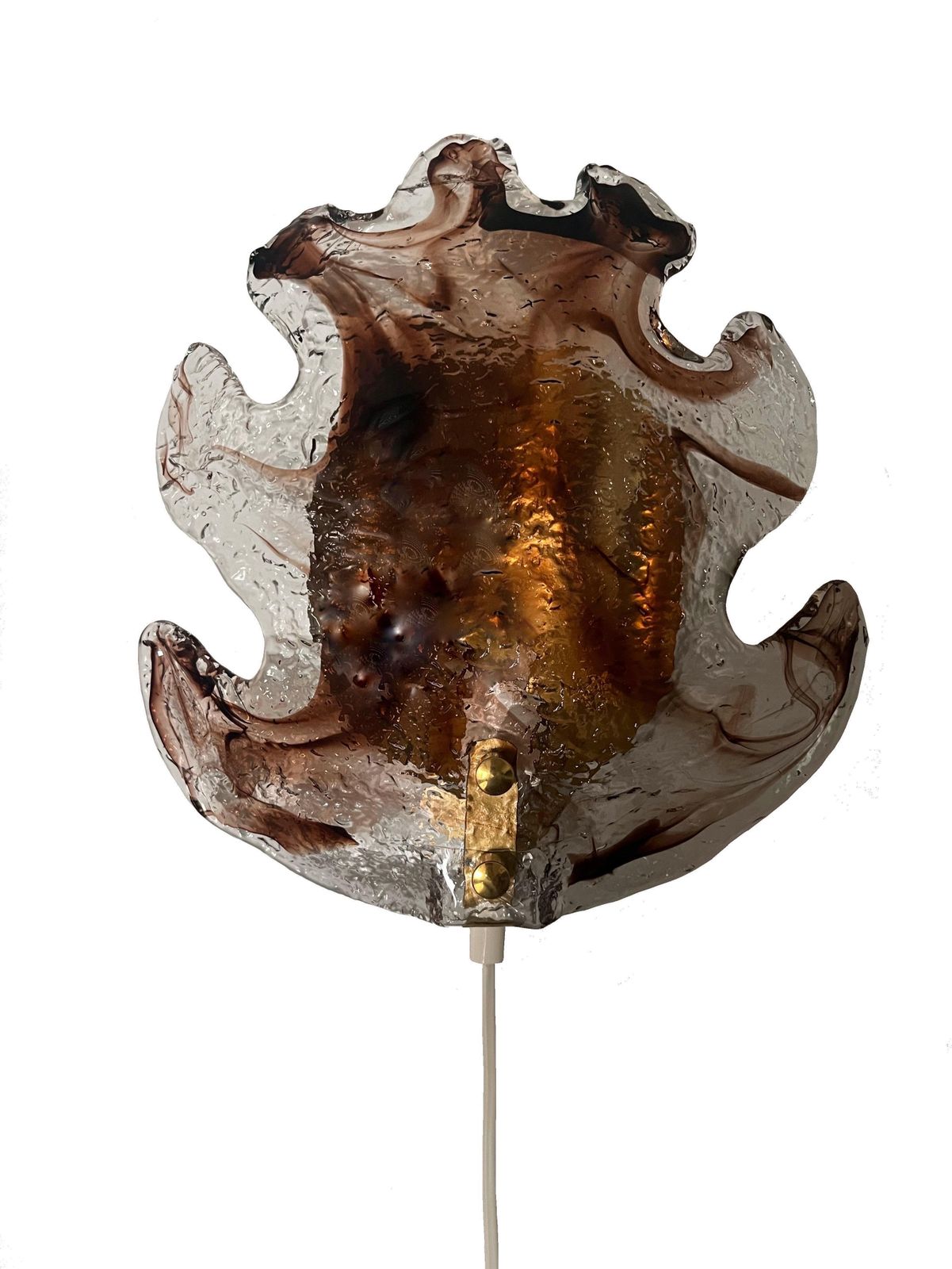 Swedish Mid Century Single Smoke Glass Wall Sconce By Fåglavik, 1970s photo vinterior