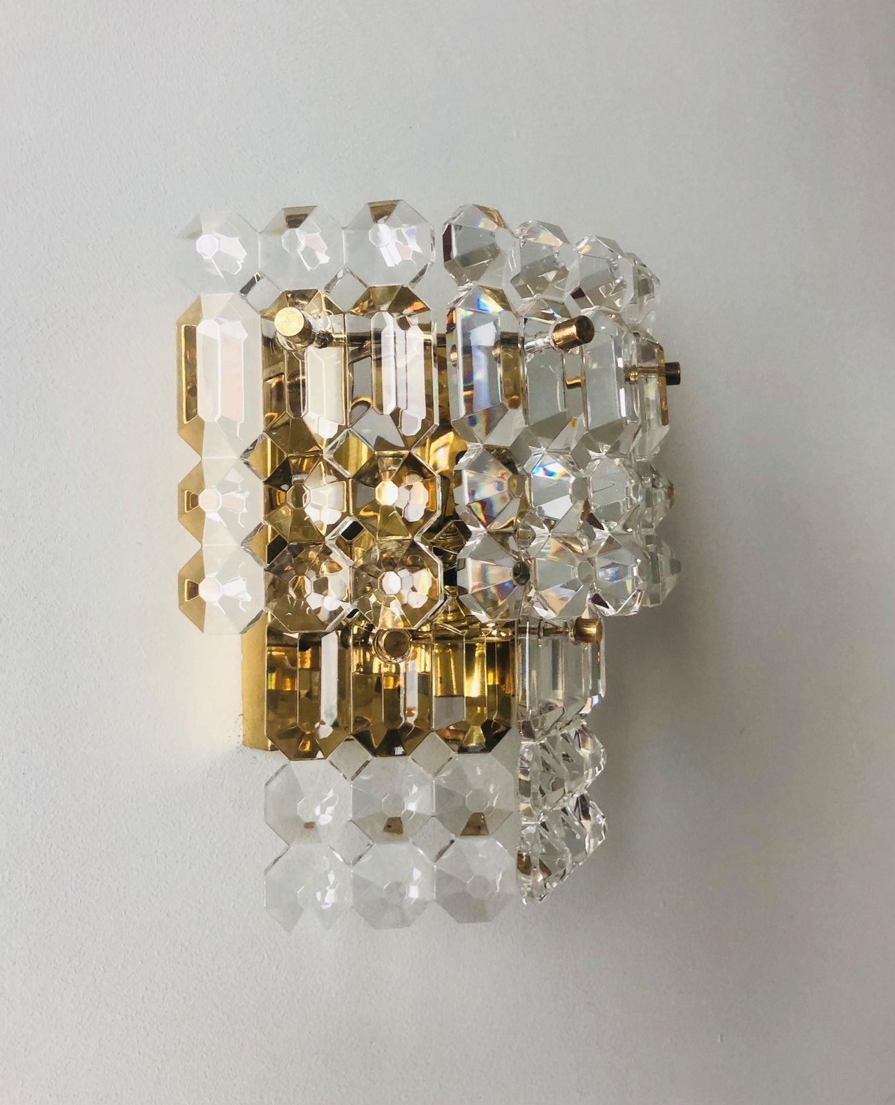 German Pair Of Midcentury Glass Wall Sconces By Kinkeldey, 1970s photo Lighting