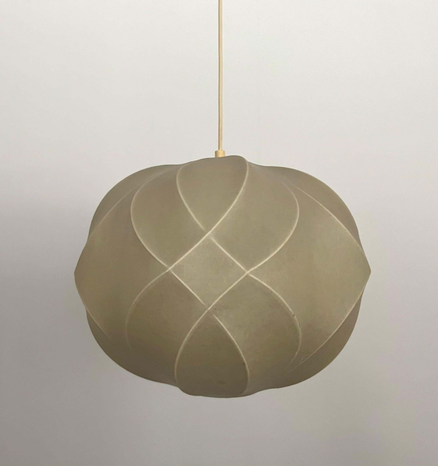 German Mid Century Cocoon Chandelier By Friedel Wauer For Goldkant, 1960s photo furniture