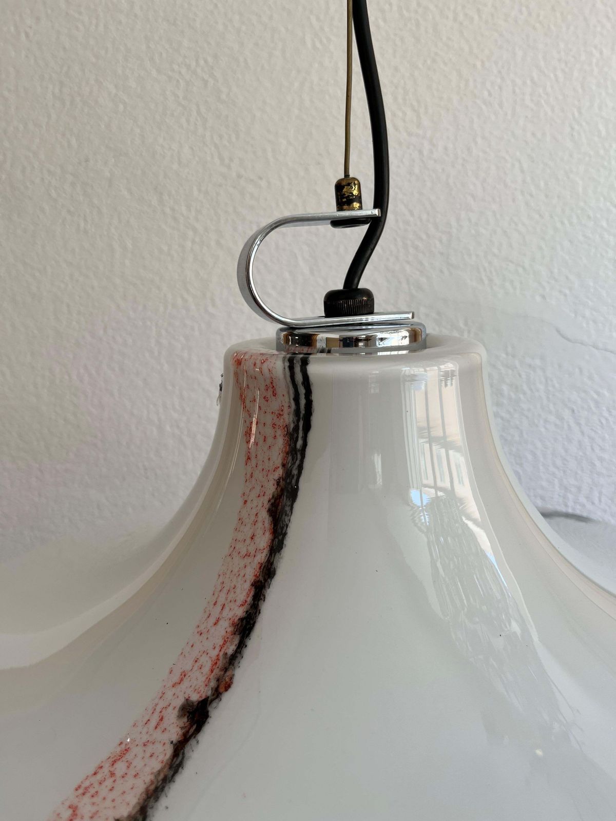 German Midcentury "Cirrus" Opaline Glass Chandelier By Peill & Putzler, 1970s photo 747.0