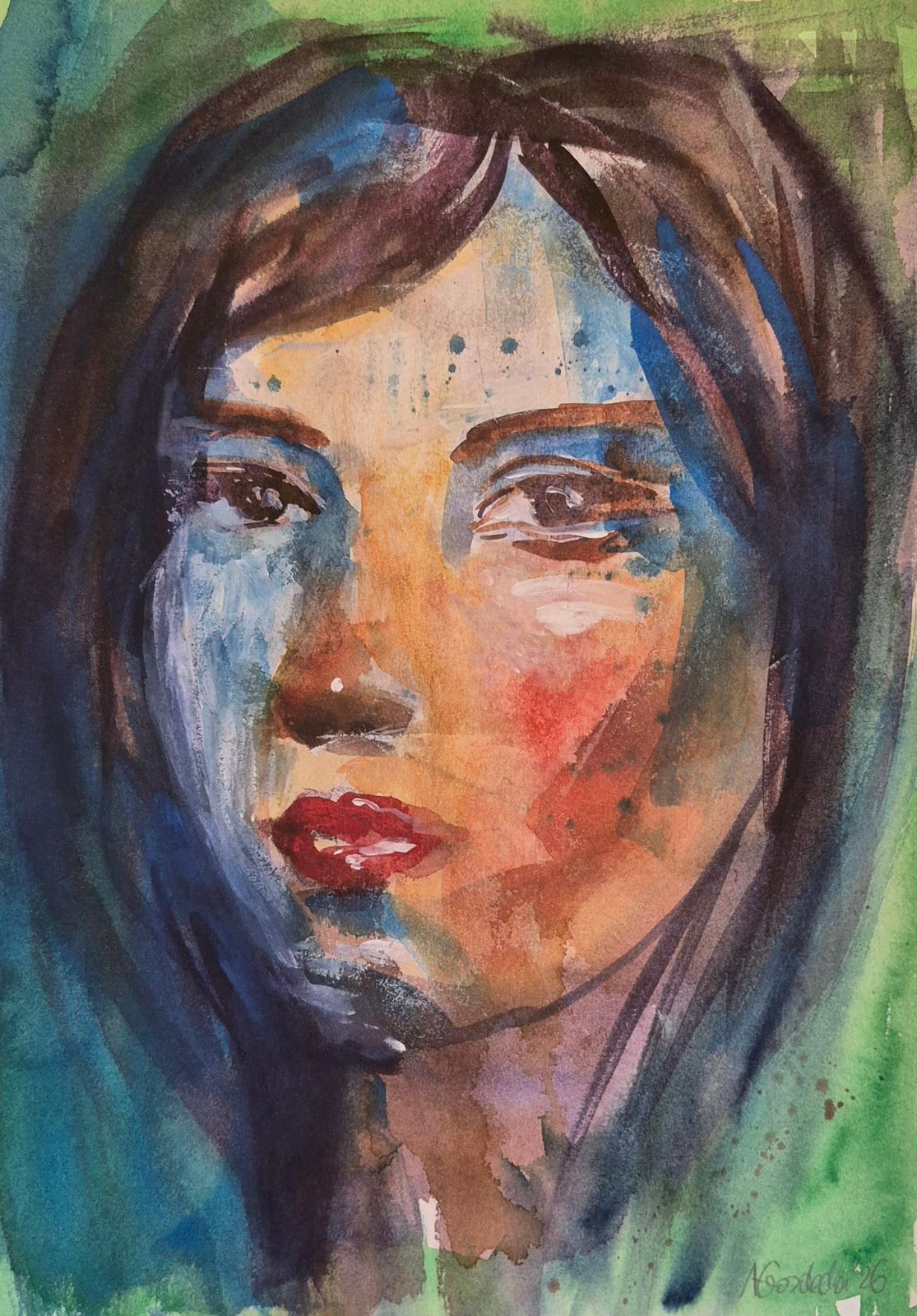 Anna Masiul Gozdeckaimprovisations, Contemporary Painting, Acrylic On Paper, Polish Artist2026