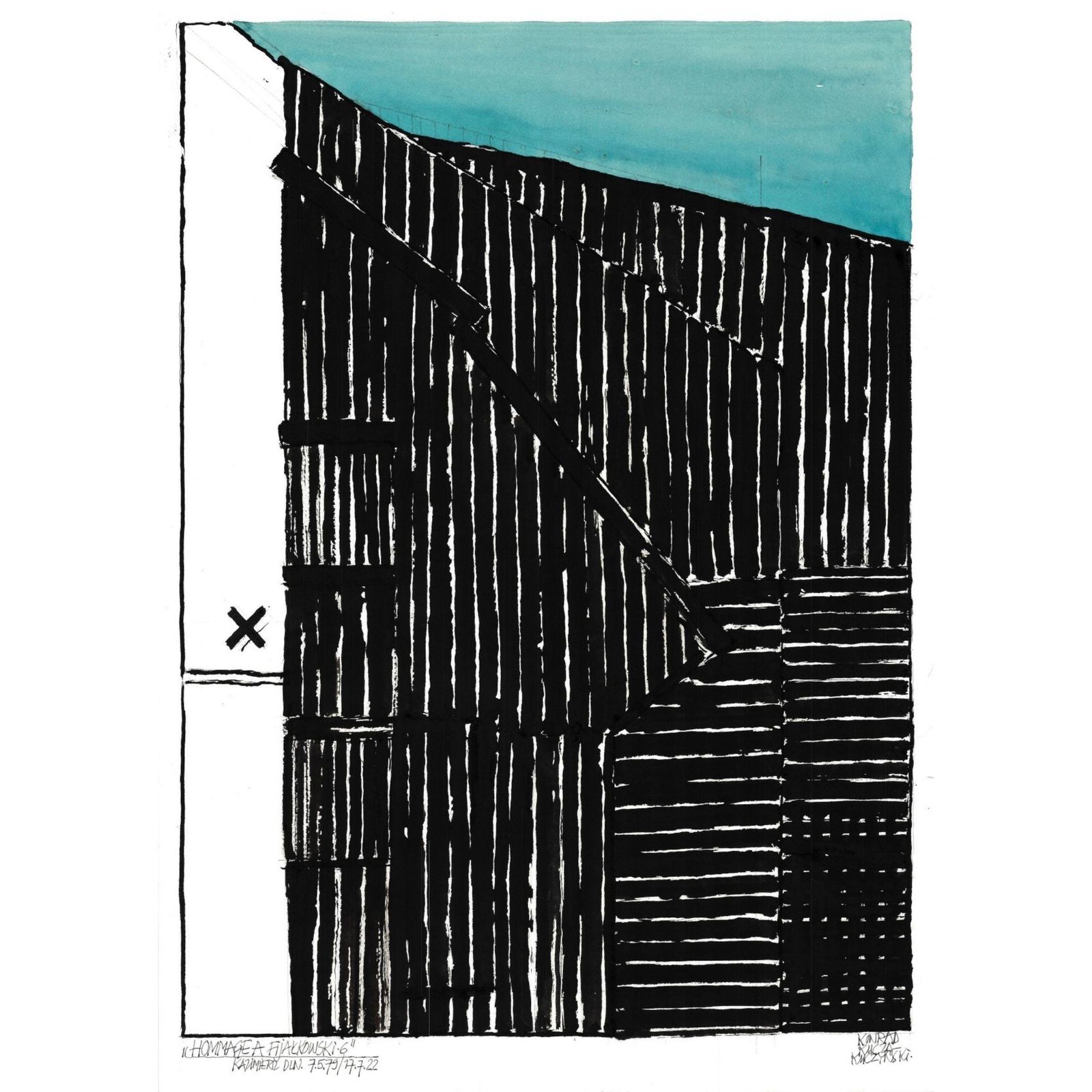 Konrad Kucza Kuczynskihommage To Fijalkowski, Ink On Paper, Polish Artist, Black And White2022 photo for sale