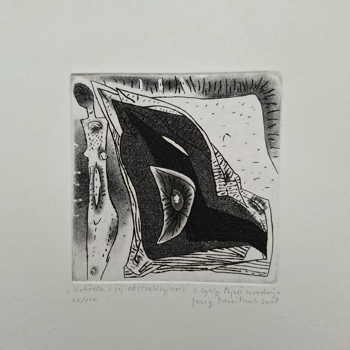 Jerzy Dmitrukthe Woman And Her Abstractness   21st Century, Contemporary Etching2008 photo Art