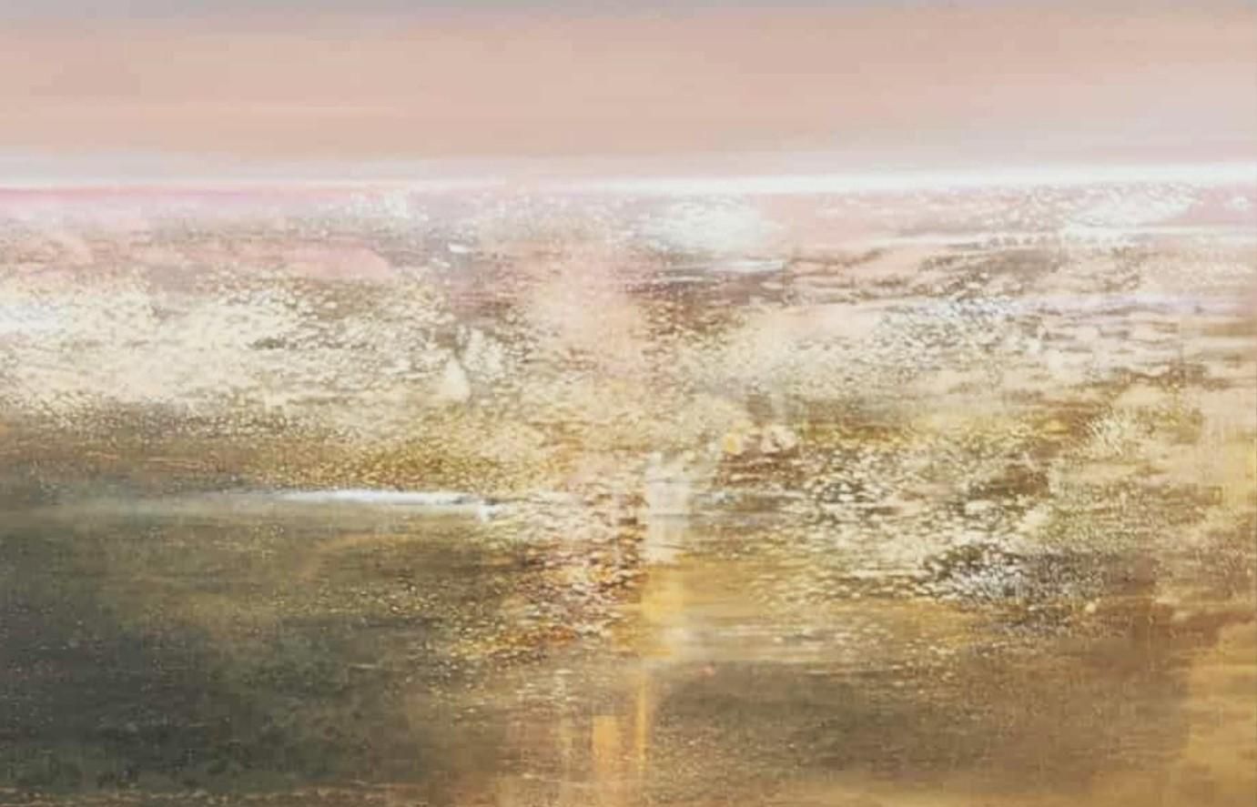 Barbara Hubertlake. Contemporary Oil Abstract Landscape Painting, Polish Artist2025 photo for sale
