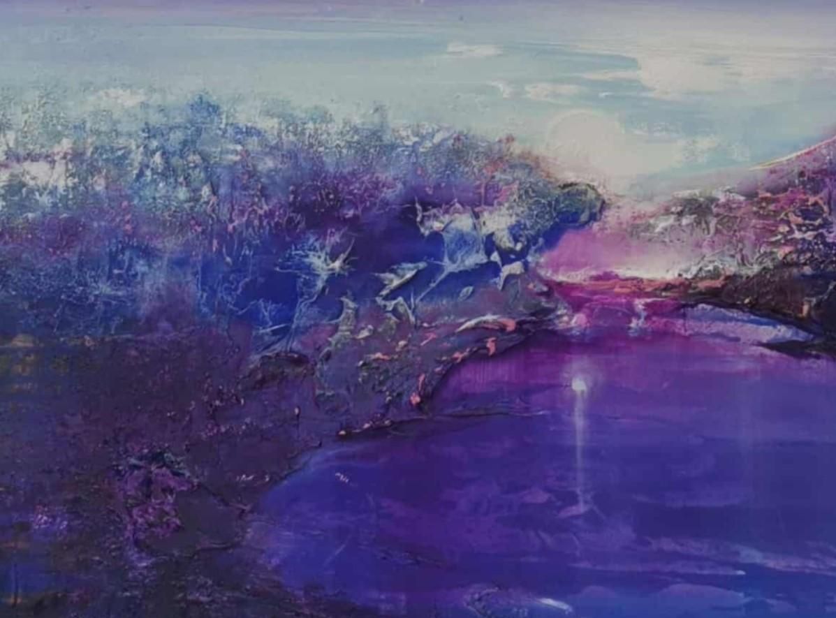Barbara Hubertnight Of Falling Stars 2. Contemporary Oil Landscape Painting, Polish Artist2025 photo 2477.0