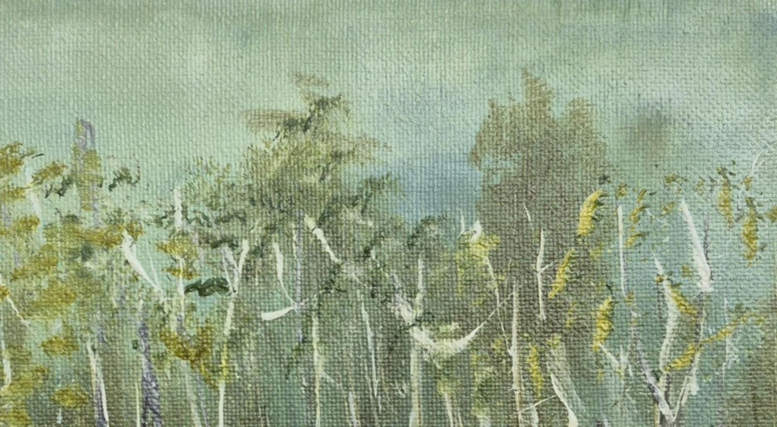 Monika Rossagreen Landscape   Contemporary Oil Painting, Landscape, Colorful, Polish Artist2025 photo for sale