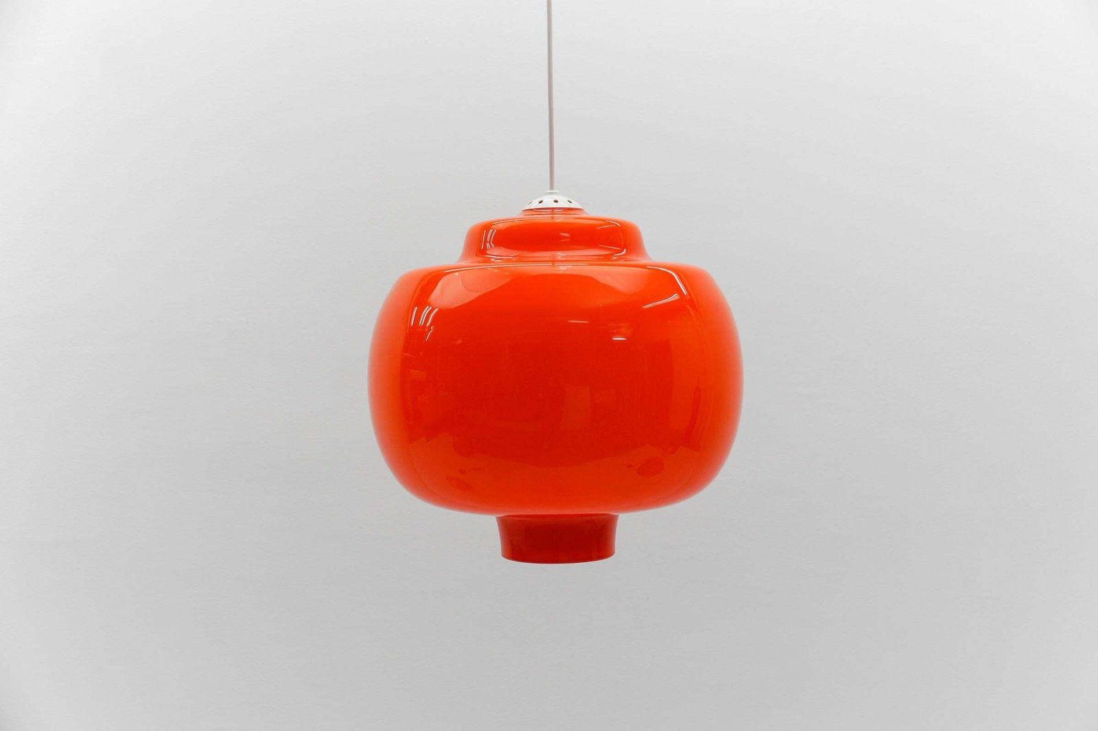 Lovely Huge Orange Glass Ceiling Lamp By Peill & Putzler, 1960s photo furniture