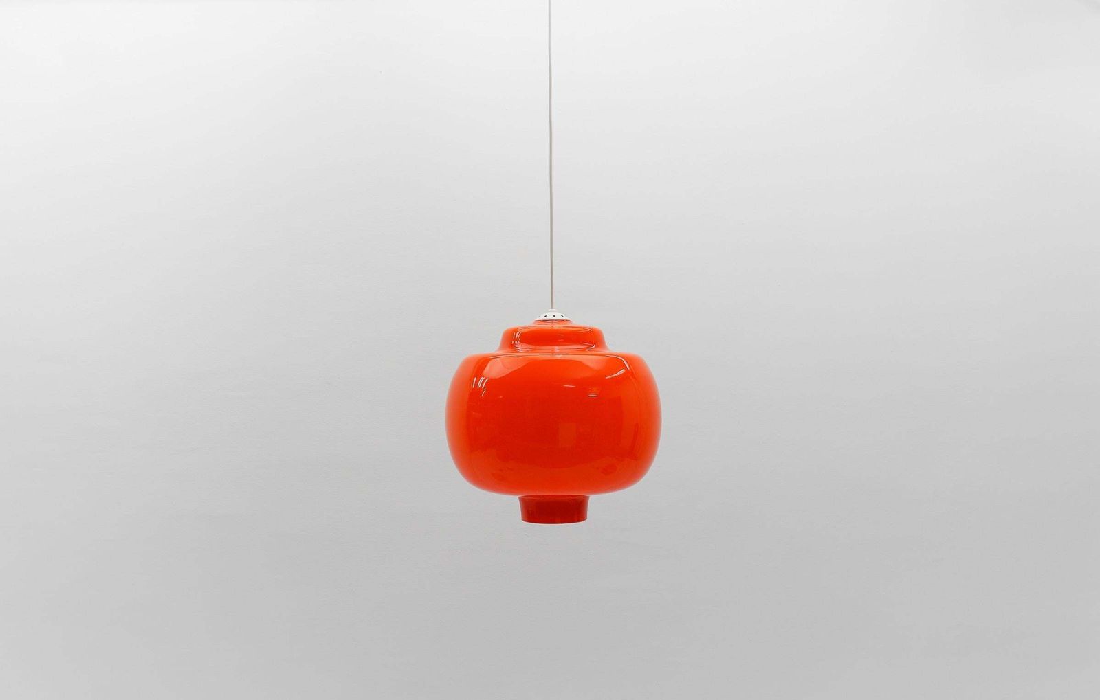 Lovely Huge Orange Glass Ceiling Lamp By Peill & Putzler, 1960s photo for sale