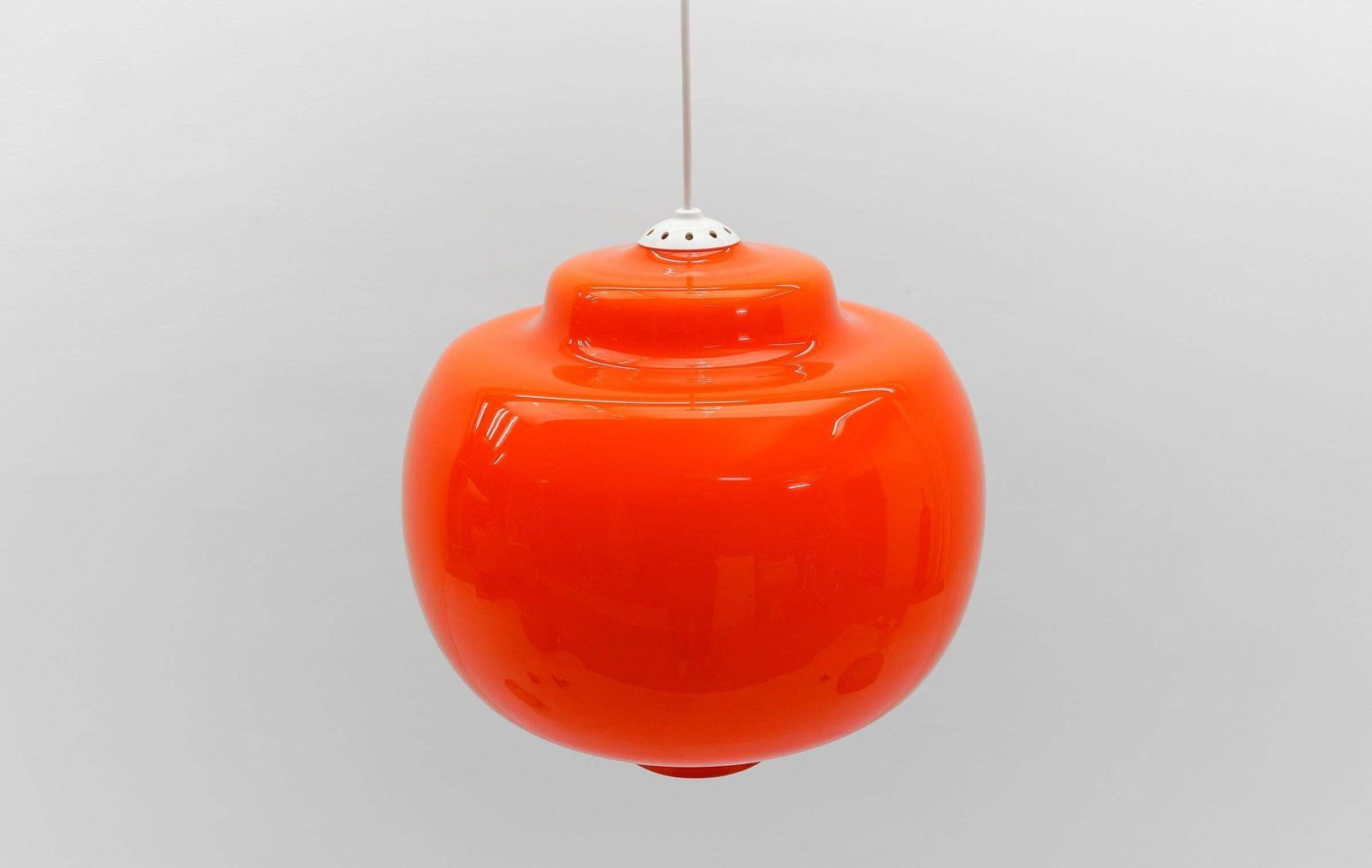 Lovely Huge Orange Glass Ceiling Lamp By Peill & Putzler, 1960s photo 841.0