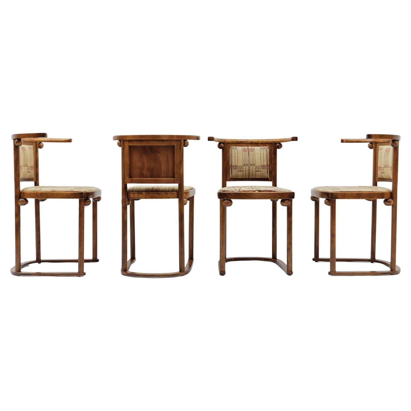 Set Of 4 Bat Chairs By Josef Hoffmann For Wittmann Austria