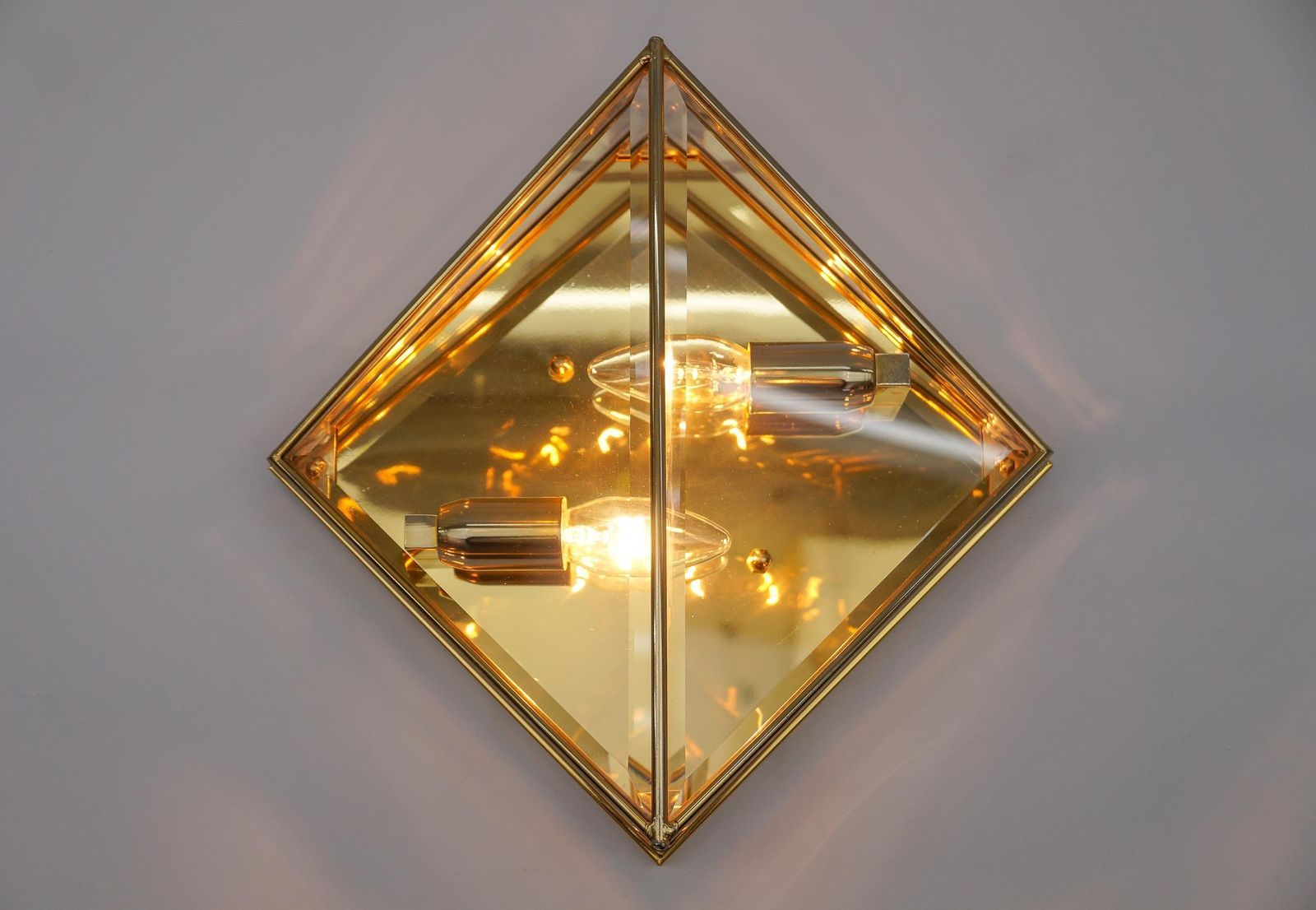 photo furniture 1. Of 3 Very Elegant Cut Glass Asymetric Flush Mount, Italy 1960s