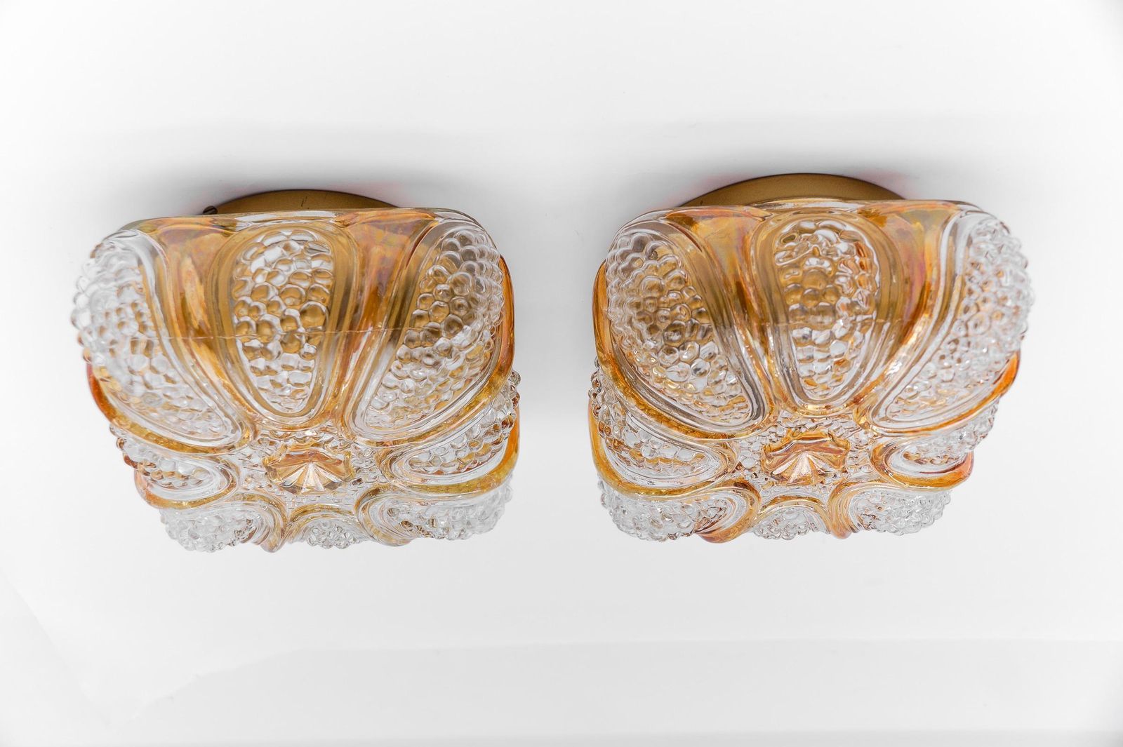 Pair Of Bubble Glass Wall Lamps Or Flush Mounts, 1960s Limburg photo furniture