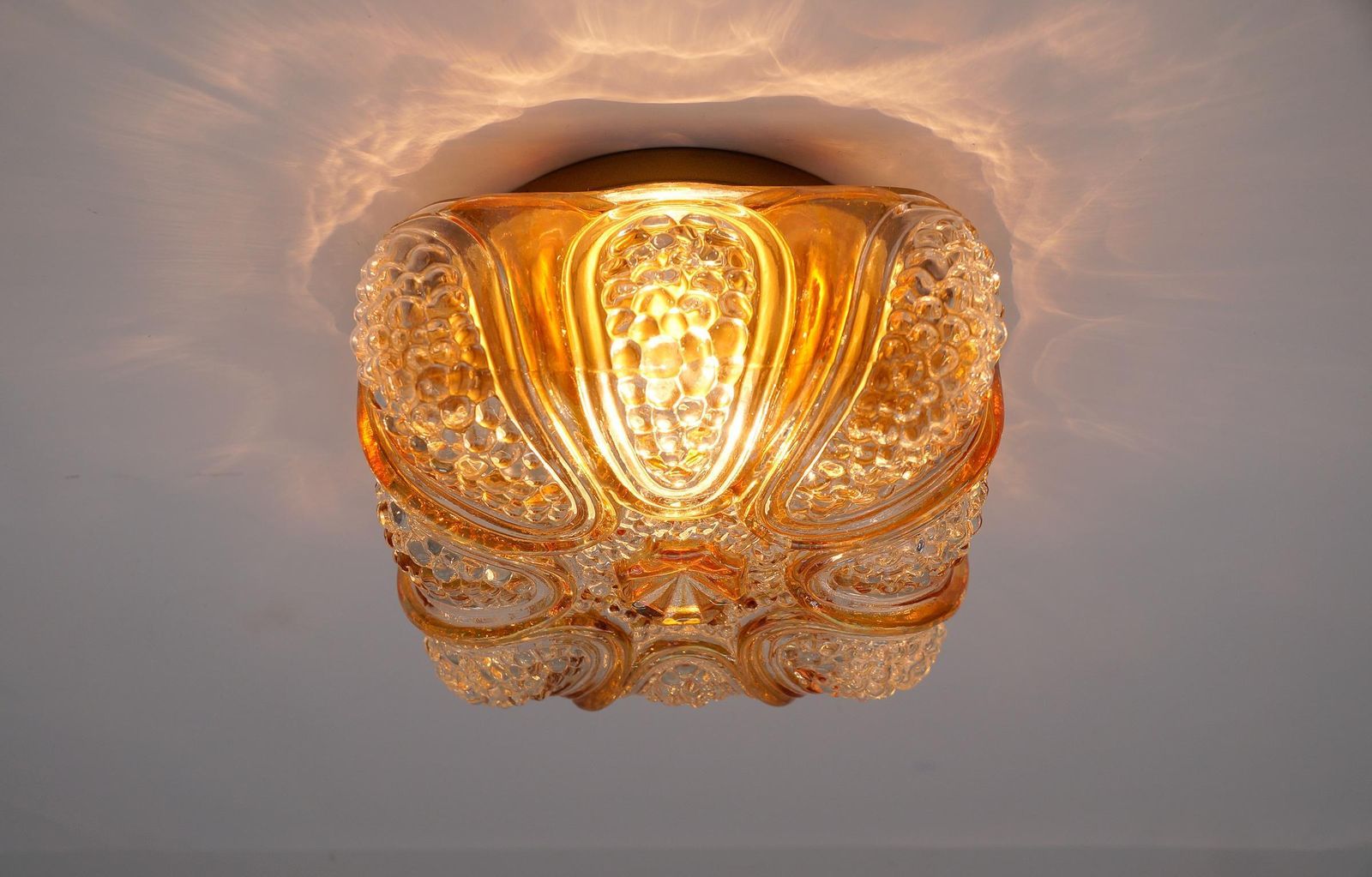 Pair Of Bubble Glass Wall Lamps Or Flush Mounts, 1960s Limburg photo vintage