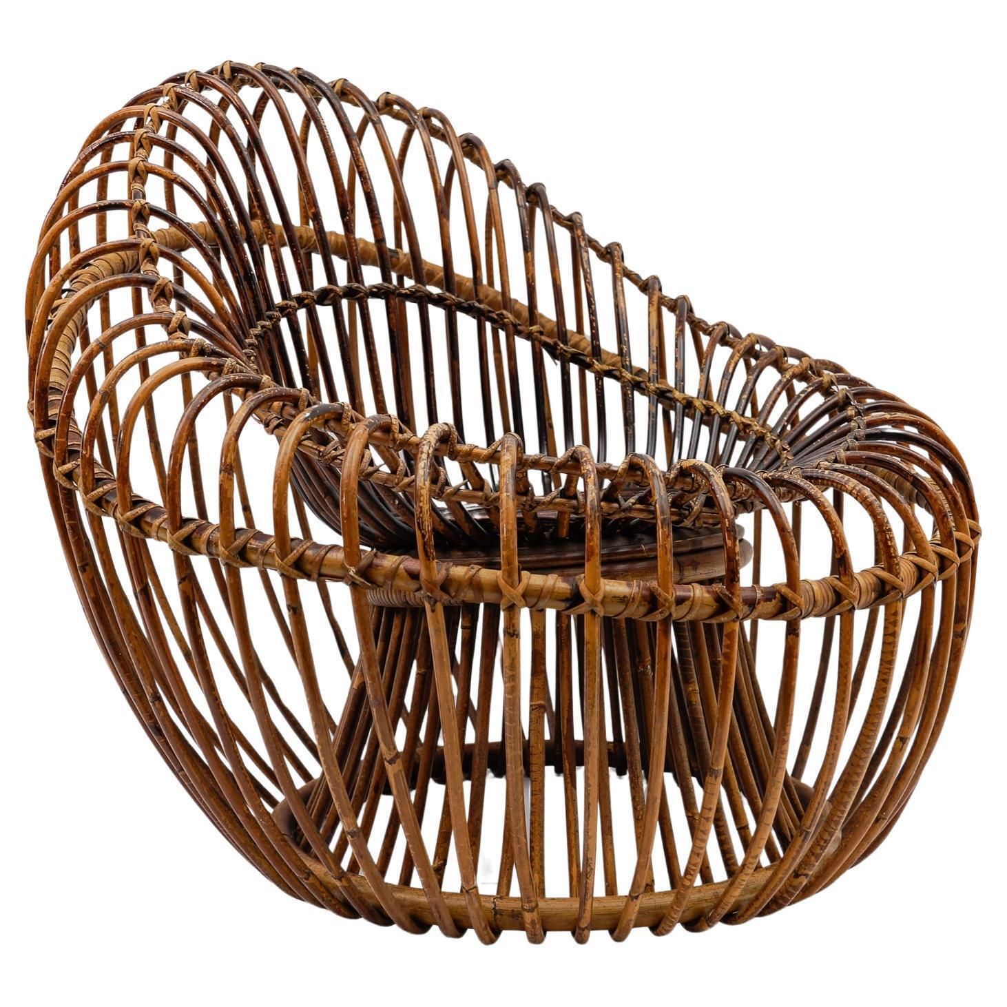 Janine Abraham & Dirk Jan Rol Armchair Rattan And Bamboo, 1950s