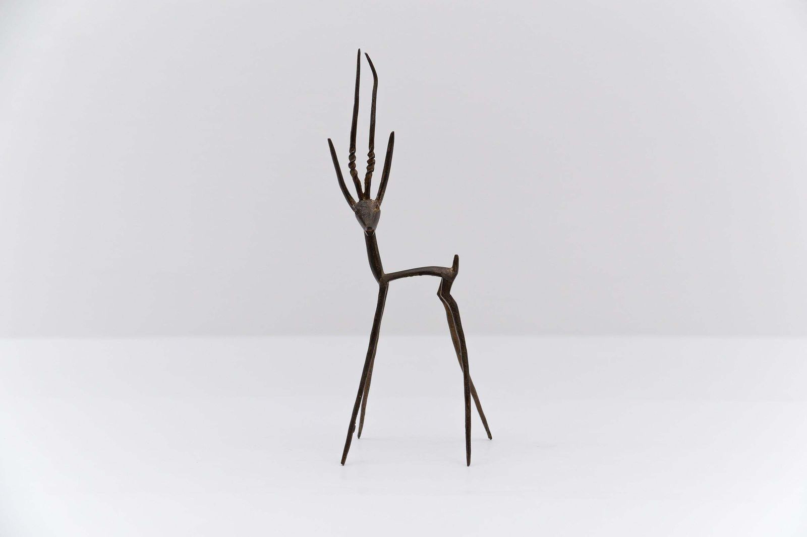 Awesome Handmade Gazelle Brass Bronze Sculpture, 1960s photo furniture