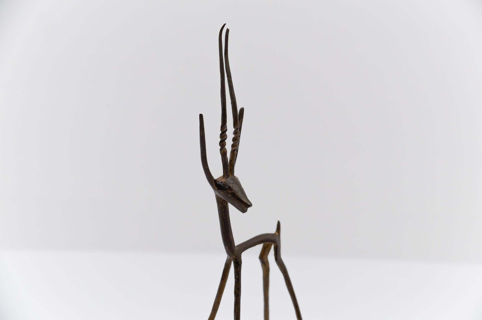 Awesome Handmade Gazelle Brass Bronze Sculpture, 1960s photo buy