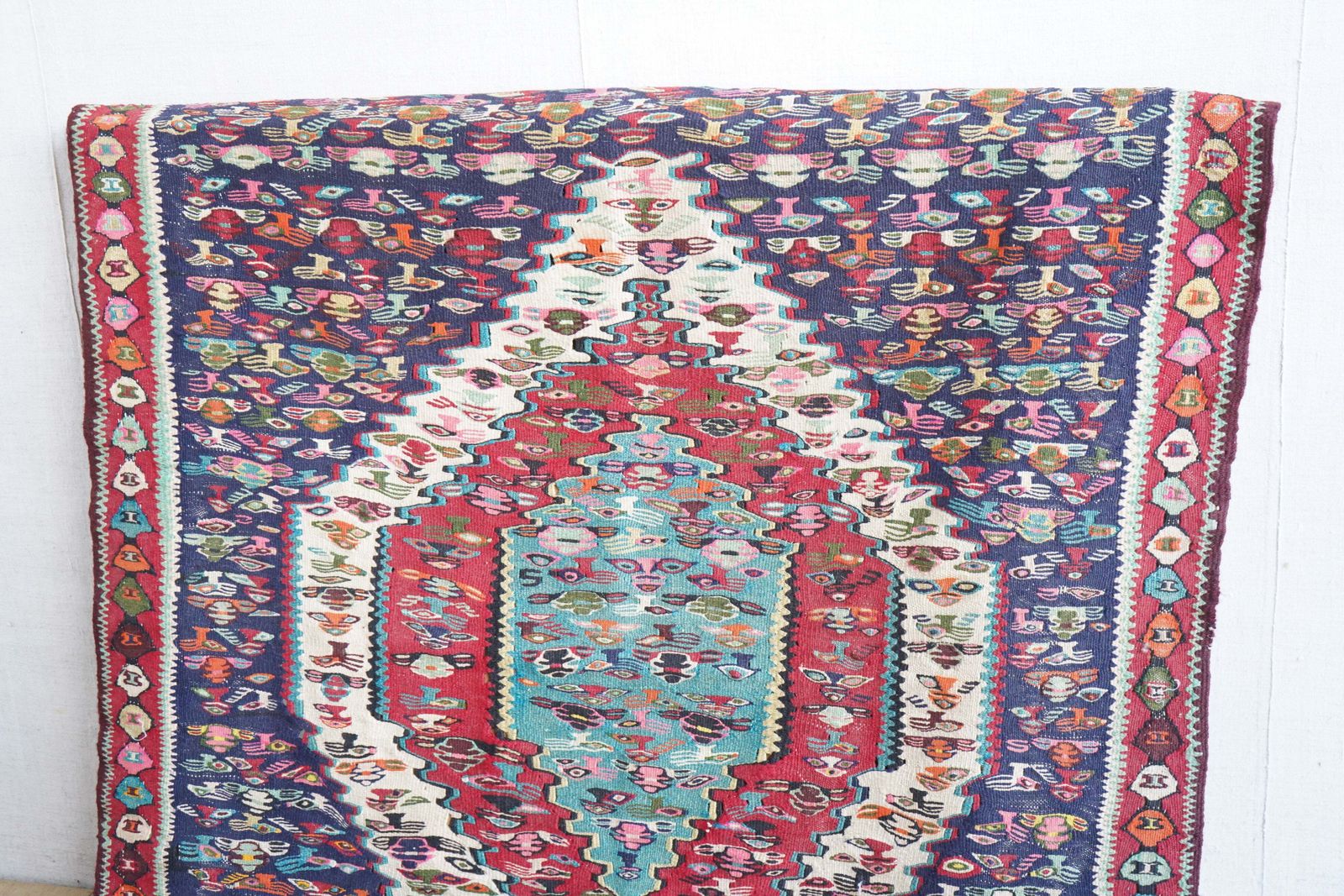 Mid Century Afghan Senneh Rug, Well Made With Finely Woven Motifs photo furniture