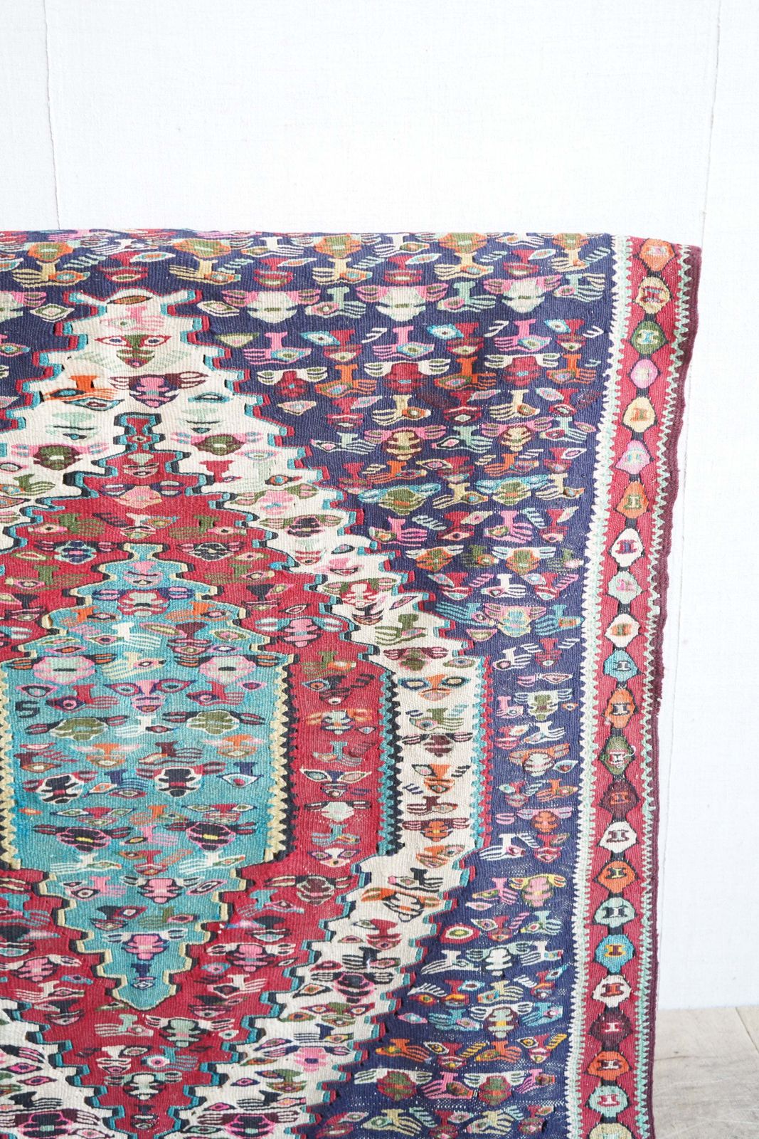 Mid Century Afghan Senneh Rug, Well Made With Finely Woven Motifs photo Textiles