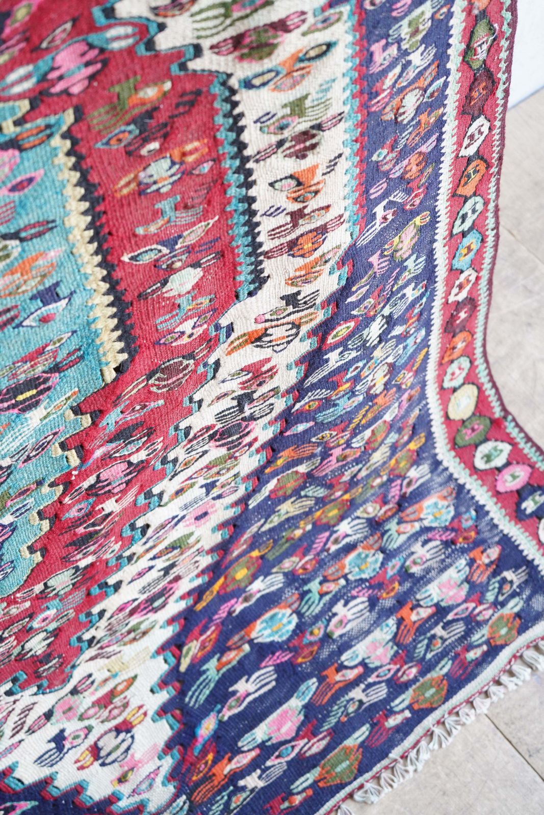 Mid Century Afghan Senneh Rug, Well Made With Finely Woven Motifs photo 419.0