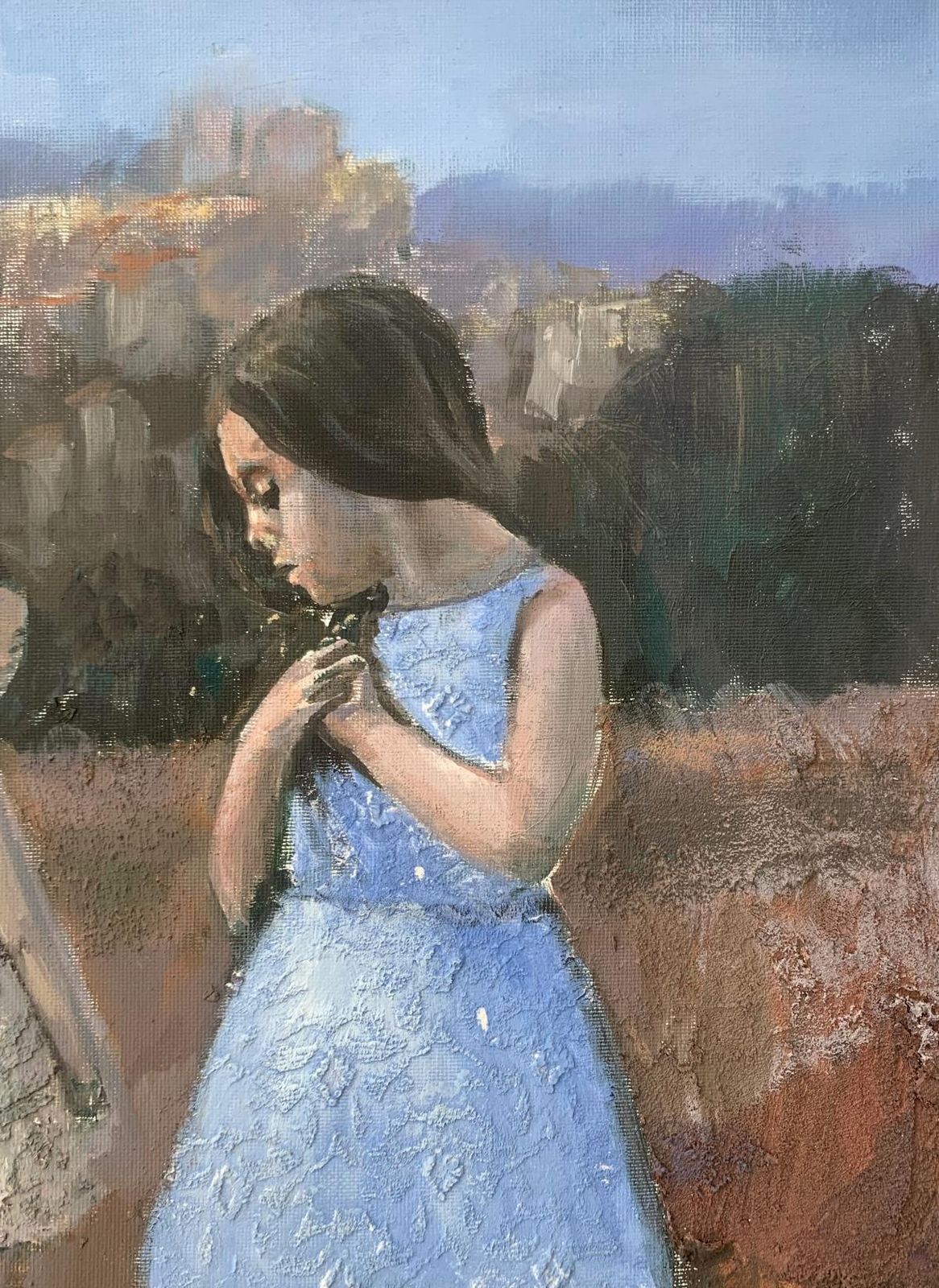 Katarzyna Zwolińskathoughtful. Contemporary Figurative, Landscape Painting, Texture, Polish Art2019 photo for sale