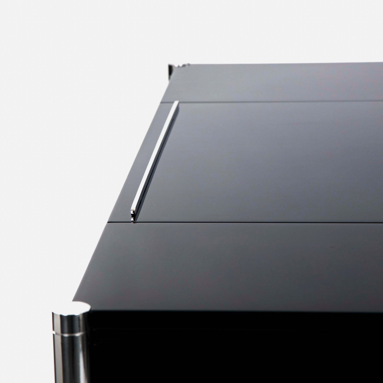 9192.0 Italian Mid Century Desk Black Lacquer & Stainless Steel By Studiodada 1970s photo