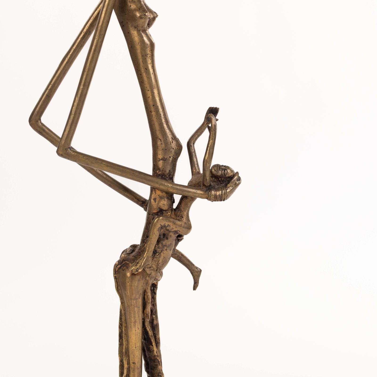 African Dogon Tribal Bronze Figure “Mother With Child" Burkina Faso, 1970s photo buy