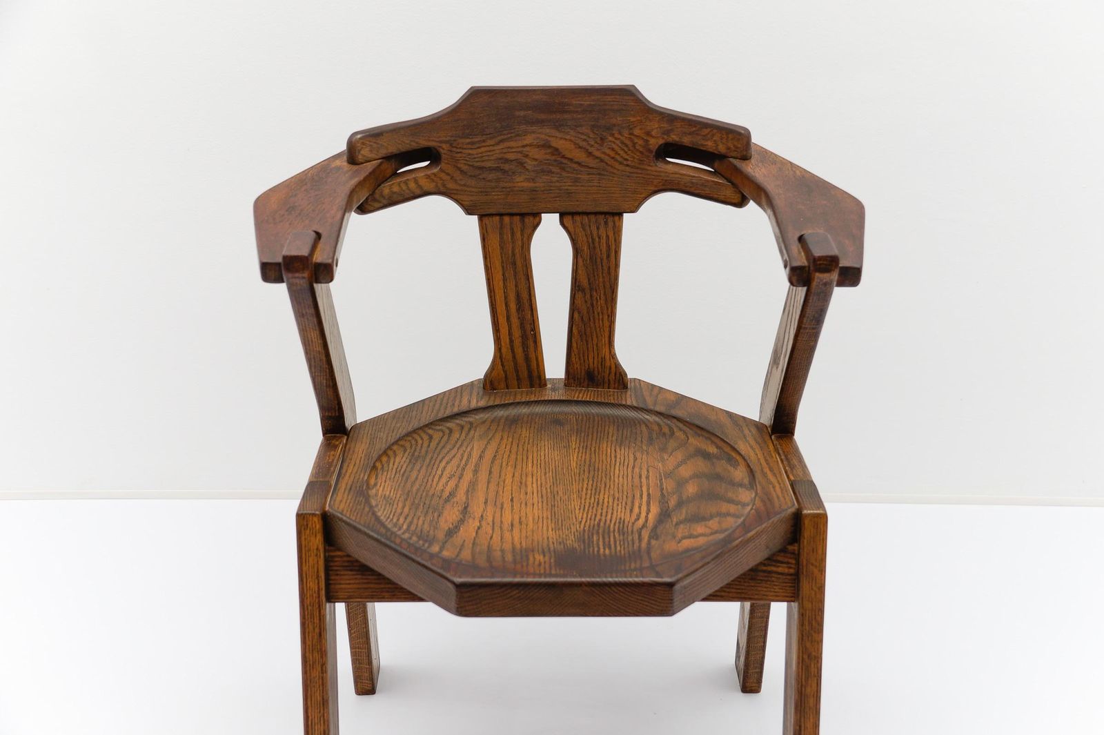 Furniture French Provincial Oak Chair, 1960s Mid Century Modern photo