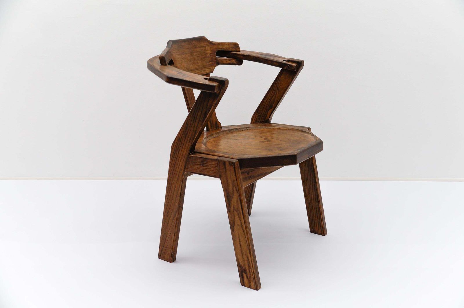 French Provincial Oak Chair, 1960s Mid Century Modern photo vinterior