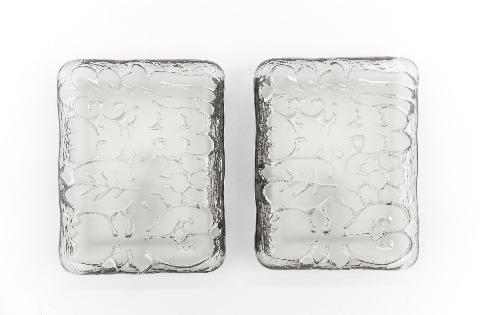 Pair Of Space Age Wall Lights In Satin Glass By Peill & Putzler, 1970s photo furniture