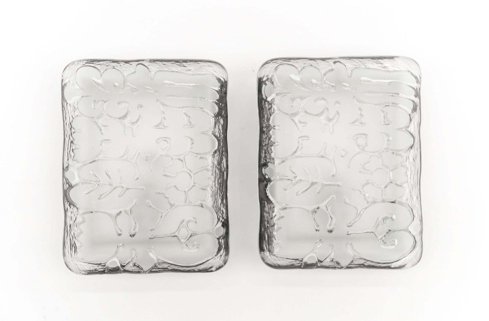 Pair Of Space Age Wall Lights In Satin Glass By Peill & Putzler, 1970s photo Lighting