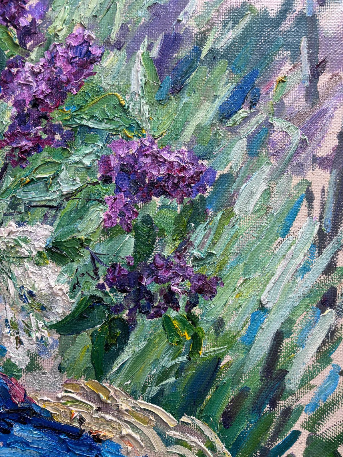 Georgij Moroz"Lillà In Giardino " Olio Su Tela Cm. 84 X 692000 photo 7071.0