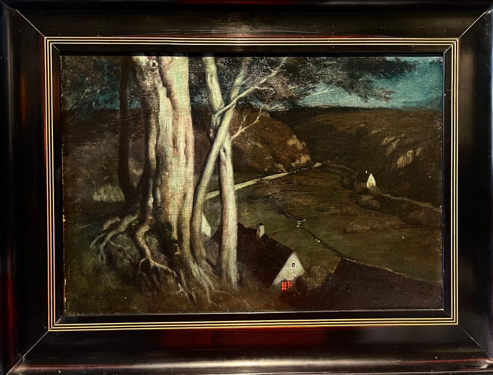 Ernest Liebermannnotte. Vicino Al Bosco Oil Painting, Romantic, Framed, Circa 18991899