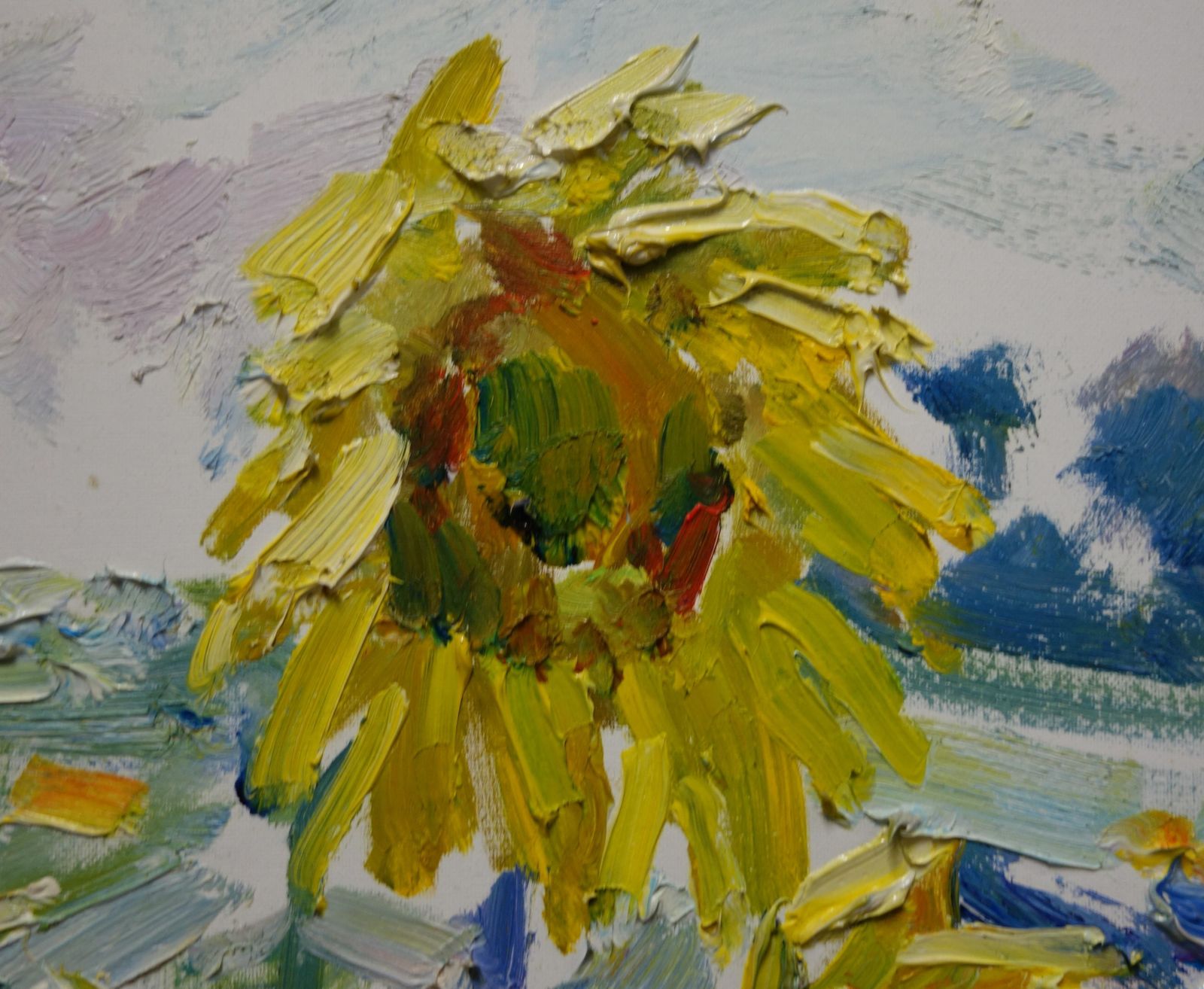 Georgij Moroz"Field Of Sunflowers"  Yellow, Sunflowers, Summer, Oil Cm. 100 X 802000 photo 8839.0