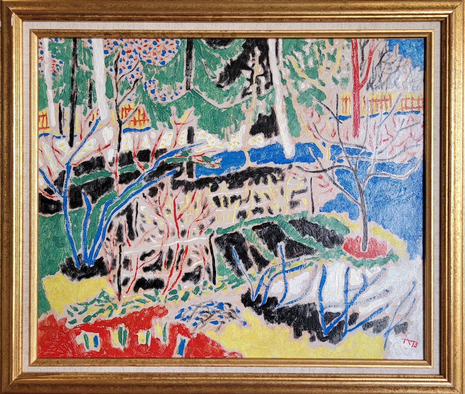 Anatoly Zverevmid Century Colourful Fauvist Inspired Garden And Landscape.1973