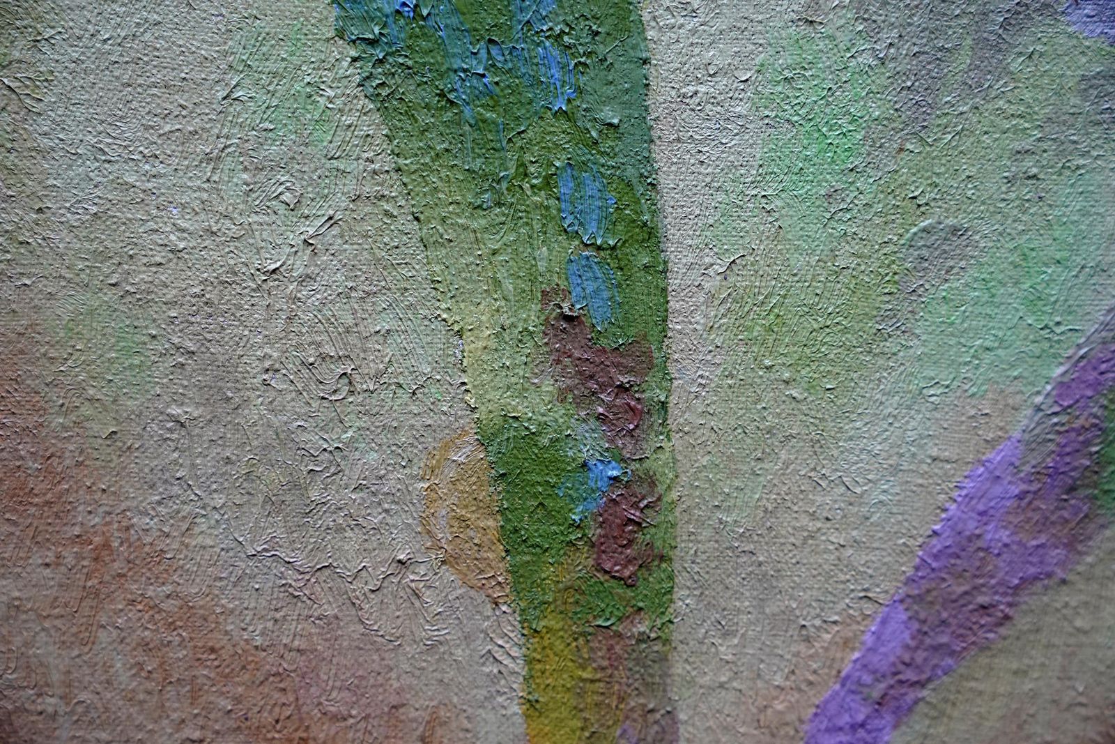 Glyn Morganbutterfly And Yellow Flower   Welsh Post Impressionist 70's Art Oil Painting1976 photo Art