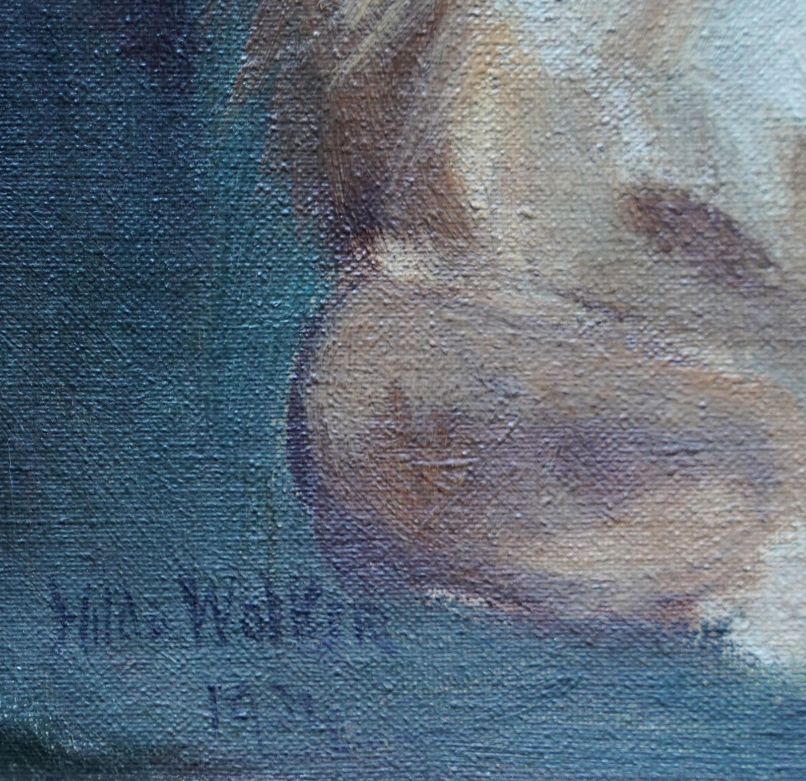 Hilda Annetta Walkerportrait Of Three Pedigree Pekingese Dogs   British 1930's Art Oil Painting1934 photo buy