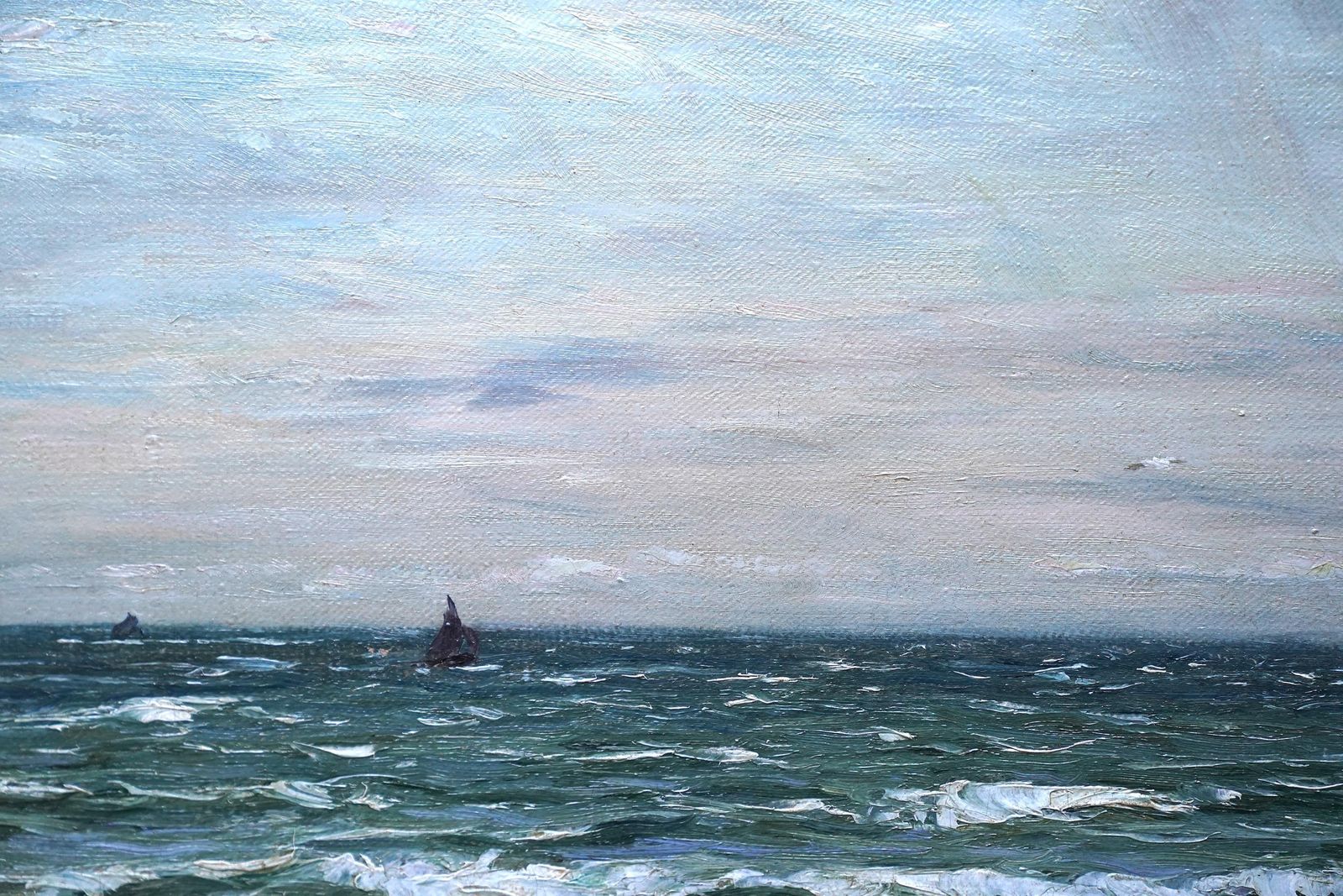 Joseph Hendersoncoastal Seascape With Children   Scottish Victorian Figurative Art Oil Paintingcirca 1880 photo vintage