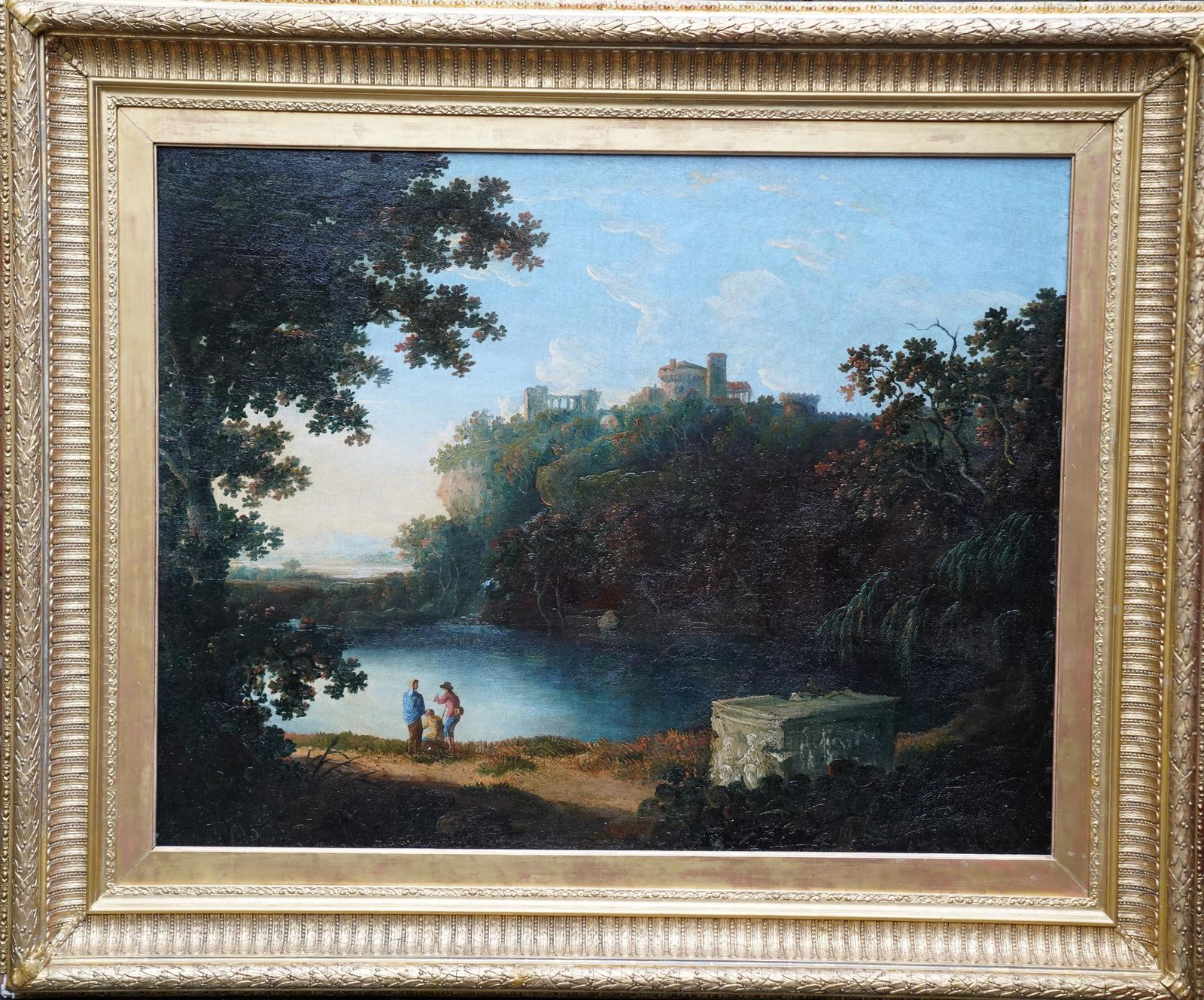 Capriccio Tivoli Landscape   British 18th Century Old Master Art Oil Paintingcirca 1770