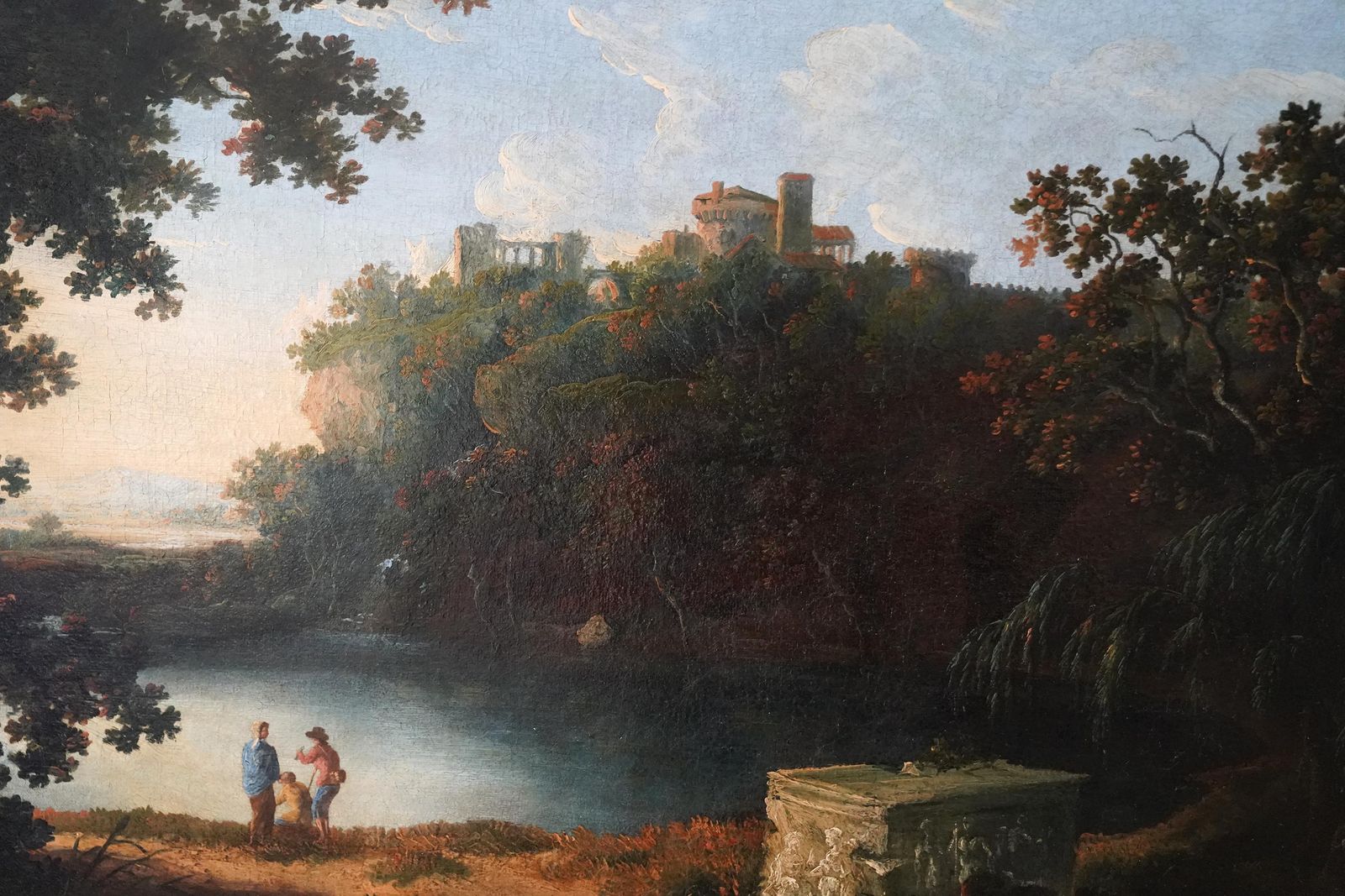 Capriccio Tivoli Landscape   British 18th Century Old Master Art Oil Paintingcirca 1770 photo for sale