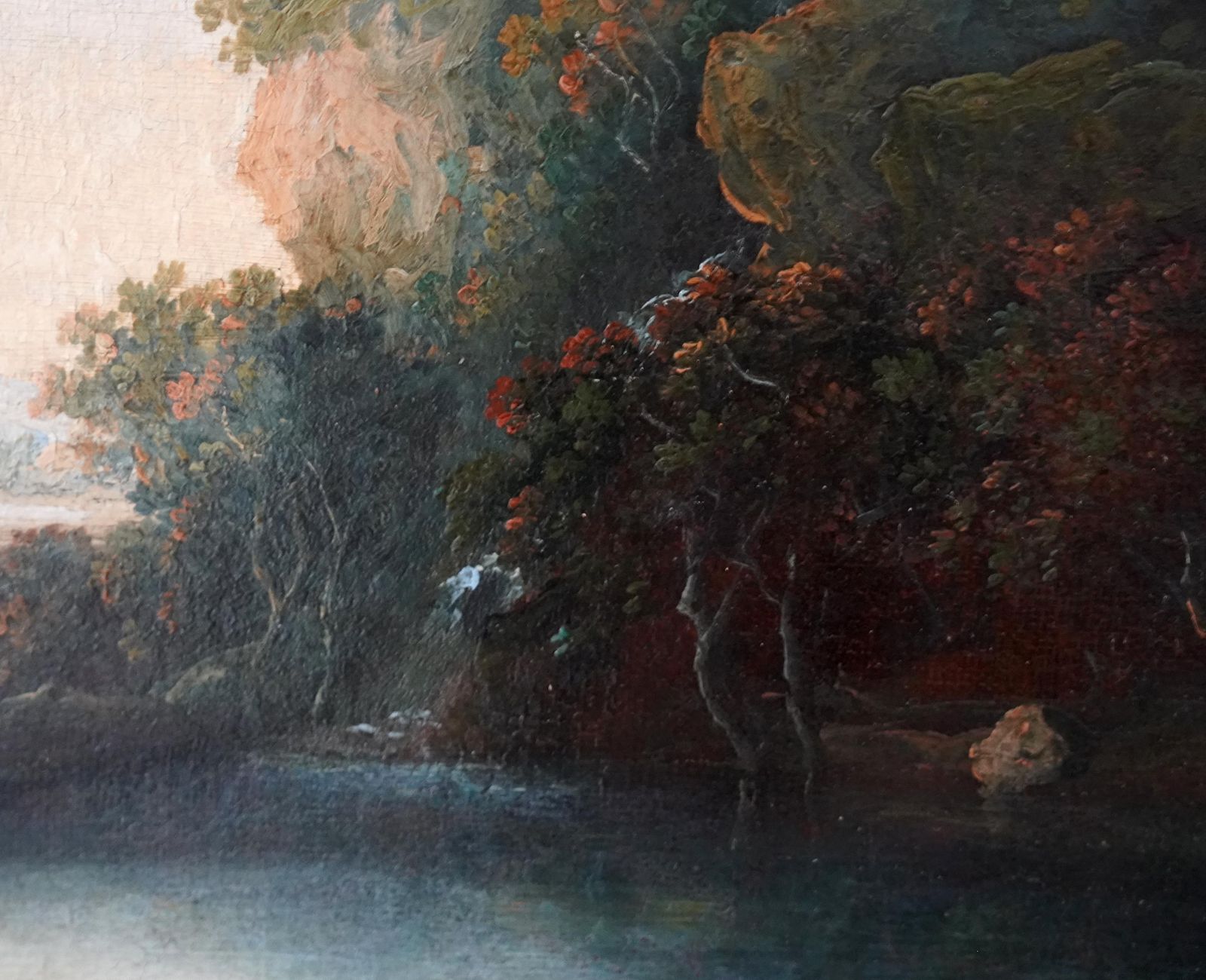 12231.0 Capriccio Tivoli Landscape   British 18th Century Old Master Art Oil Paintingcirca 1770 photo