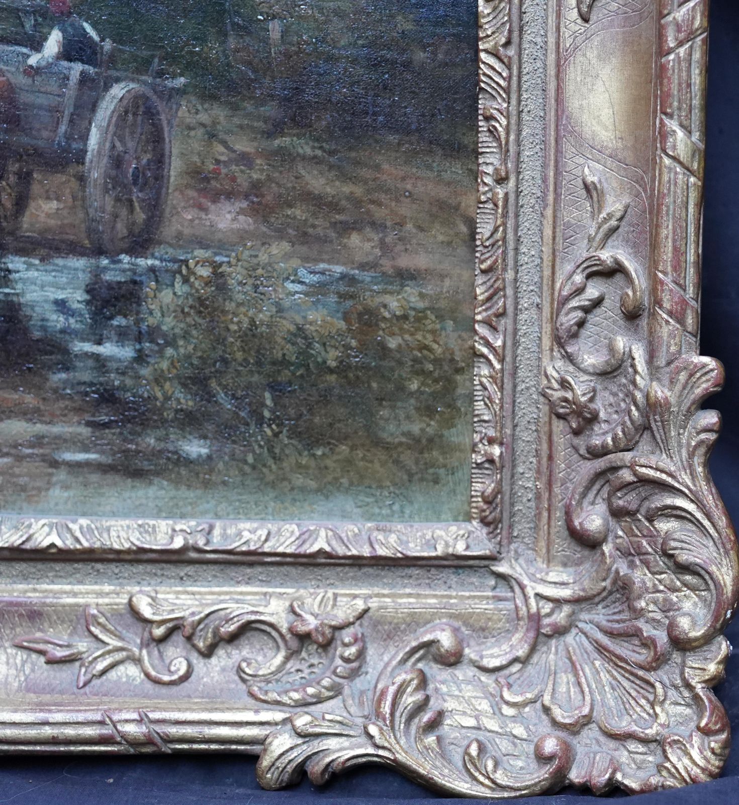 7644.0 Frederick Waters Wattslandscape With Carthorses Watering   British Victorian Art Oil Paintingcirca 1850 photo