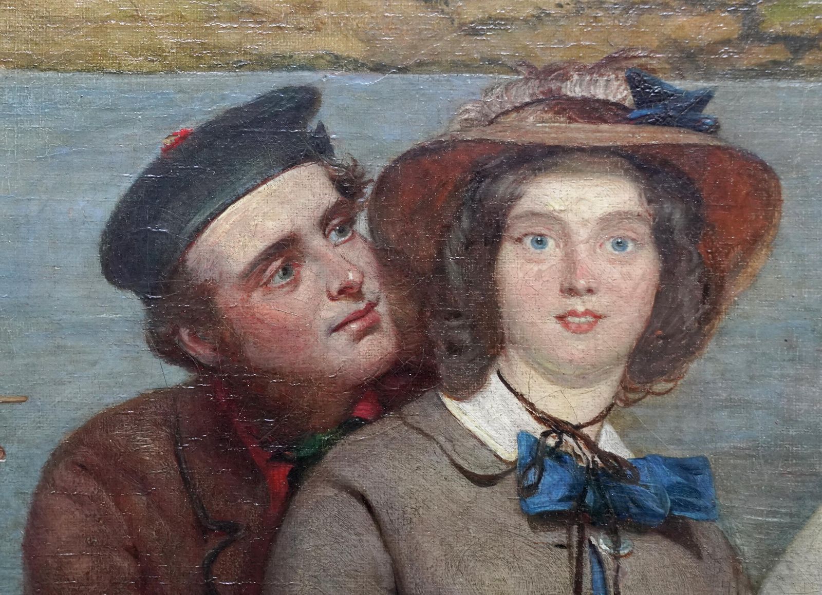 The Boating Party   British Victorian Figurative Landscape Art Oil Paintingcirca 1845 photo buy