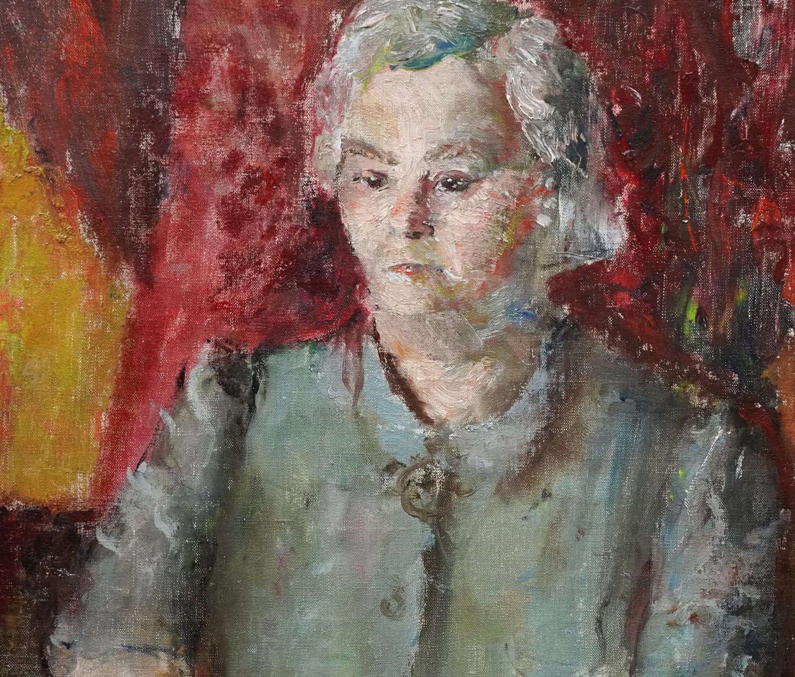 Pauline Glassportrait Of A Lady   British Post Impressionist Exh 1950's Art Oil Painting1954 photo Art