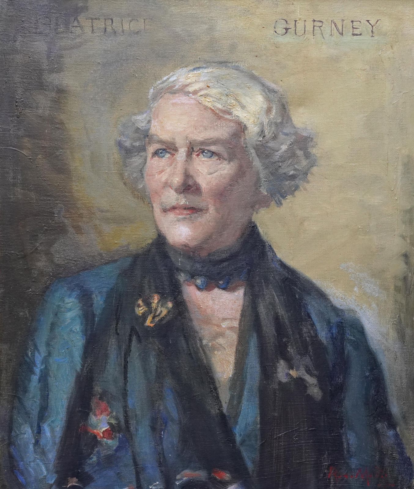 photo for sale Rose Meadportrait Of Beatrice Gurney   British 1920's Impressionist Art Oil Paintingcirca 1920