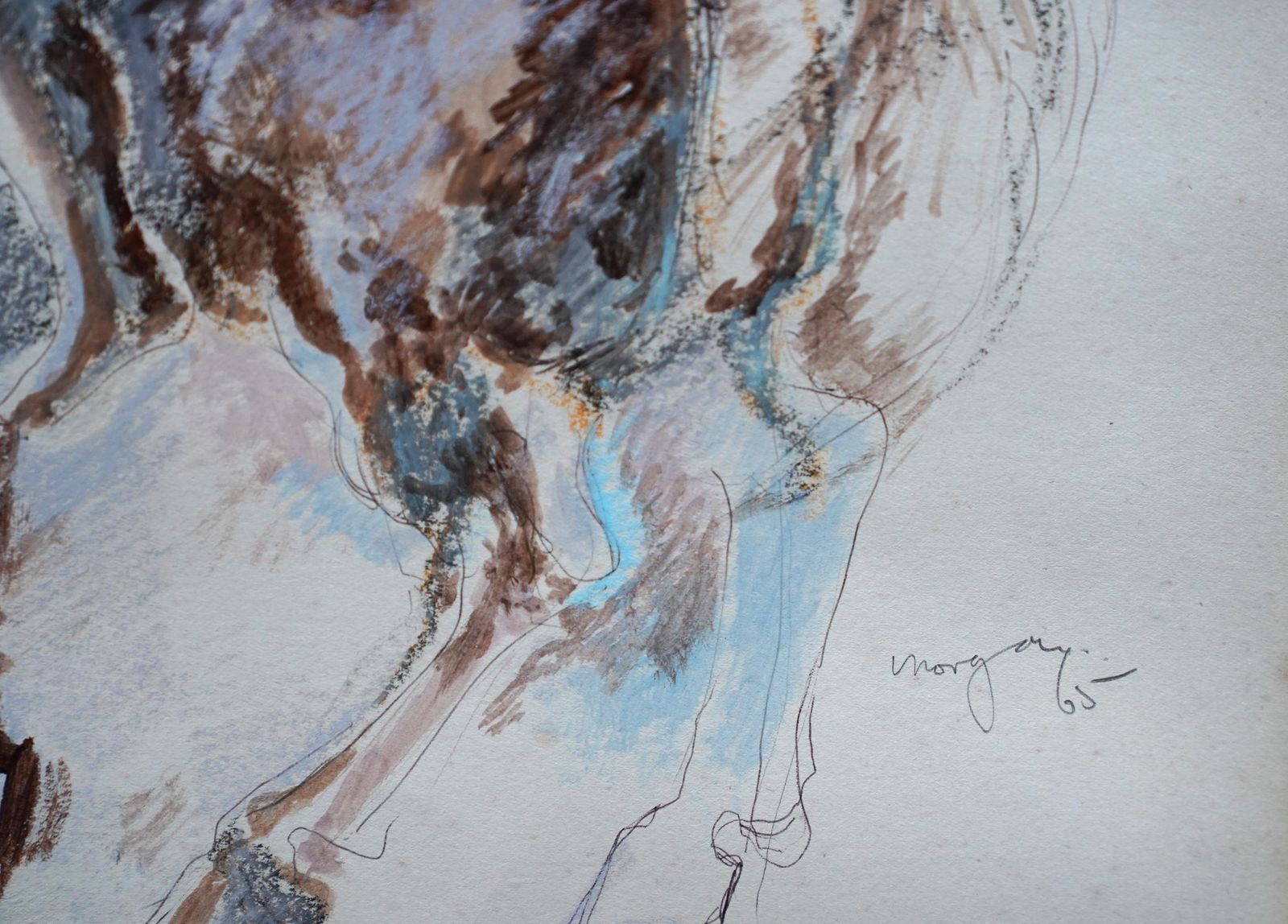 Glyn Morganachilles And Centaur   Welsh Greek Mythology Art 1965 Water Colour Painting1965 photo vinterior