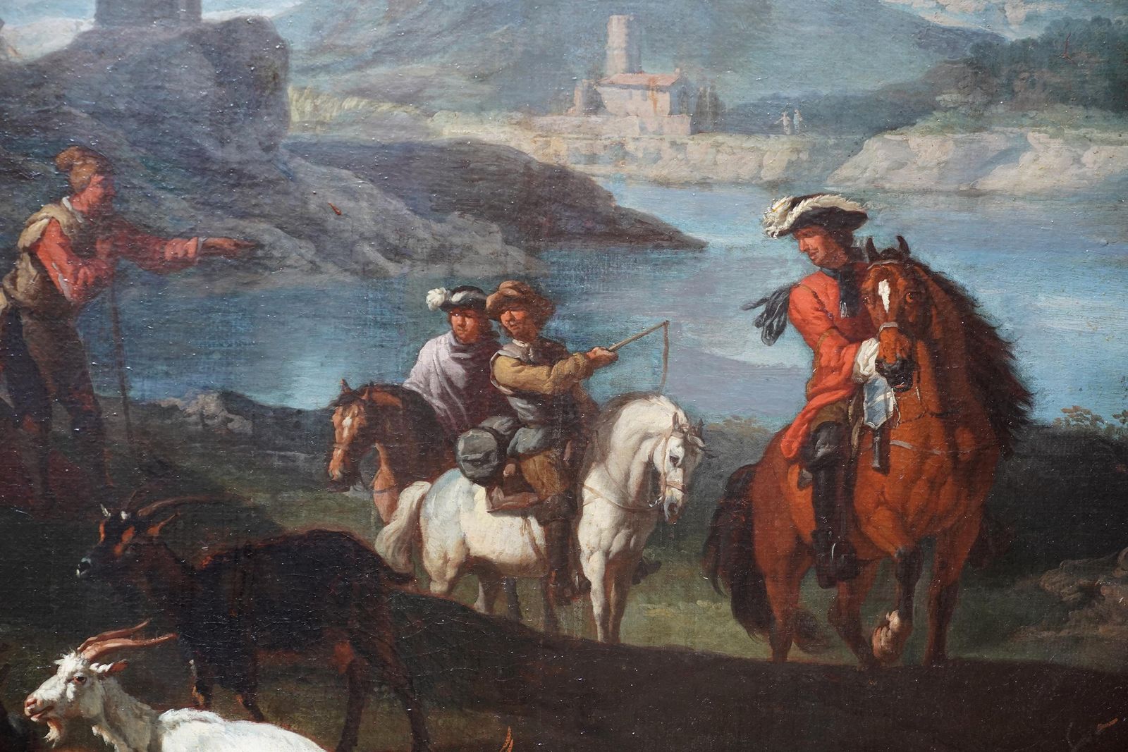 Shepherd With Animals And Riders In A Landscape   Dutch 17thc Art Oil Paintingcirca 1635 photo 14278.0