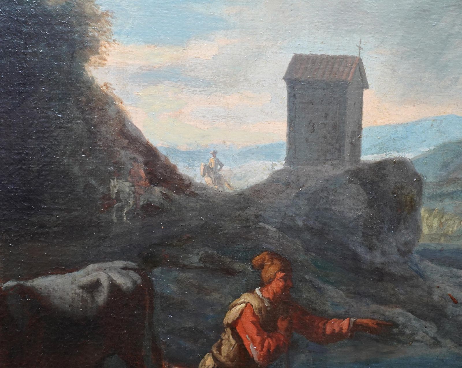 photo furniture Shepherd With Animals And Riders In A Landscape   Dutch 17thc Art Oil Paintingcirca 1635