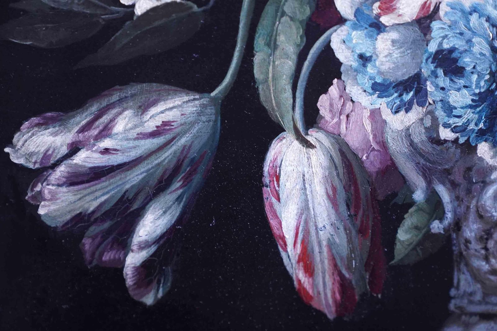 Still Life Of Flowers In Ornamental Urn On Ledge   Dutch Old Master Oil Paintingcirca 1790 photo buy
