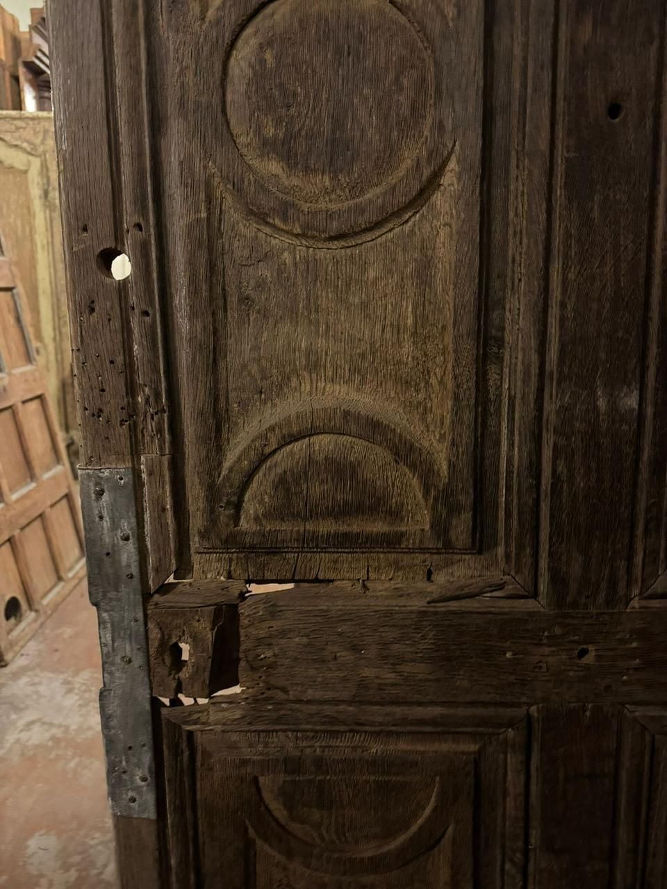 No. 3 One Hung Oak Doors With Carved Panels, Italy photo Home Fixtures