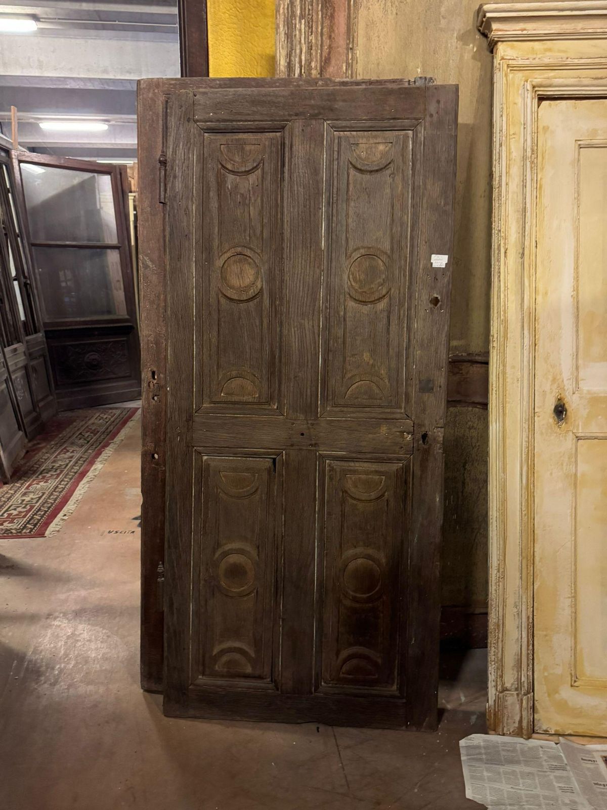 No. 3 One Hung Oak Doors With Carved Panels, Italy photo buy